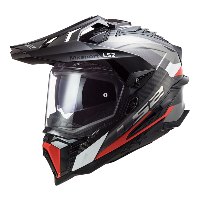 Enduro kaciga LS2 MX701 Explorer C Frontier crno-crveno-bijela