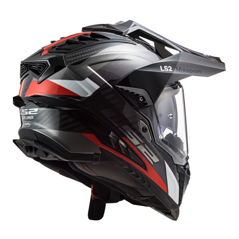 Enduro kaciga LS2 MX701 Explorer C Frontier crno-crveno-bijela