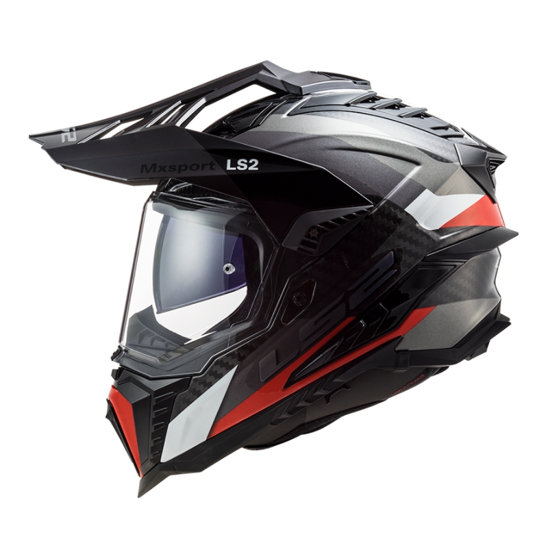 Enduro kaciga LS2 MX701 Explorer C Frontier crno-crveno-bijela