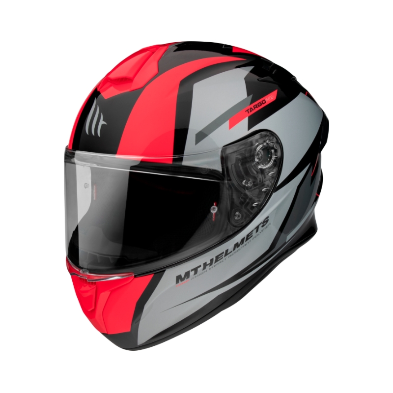 Integralna motociklistička kaciga MT FF106 Pro Targo Pro Sound crna-siva-fluo crvena rasprodaja