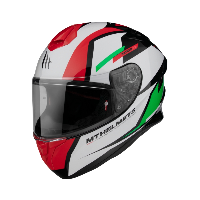 Integralna motociklistička kaciga MT FF106 Pro Targo Pro Sound crno-bijelo-crveno-zelena rasprodaja