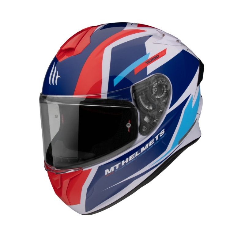 Integralna motociklistička kaciga MT FF106 Pro Targo Pro Sound plavo-bijelo-crvena