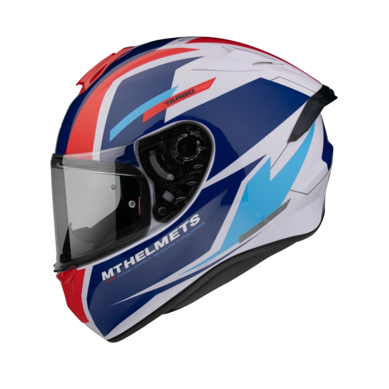 Integralna motociklistička kaciga MT FF106 Pro Targo Pro Sound plavo-bijelo-crvena