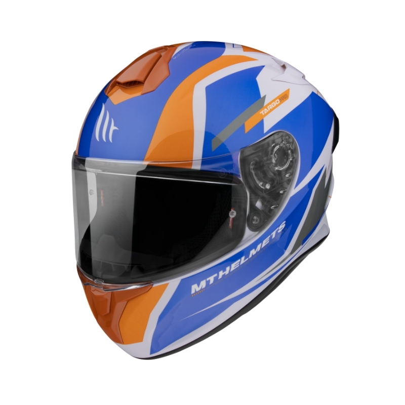 Integralna motociklistička kaciga MT FF106 Pro Targo Pro Sound plavo-bijelo-narančasta