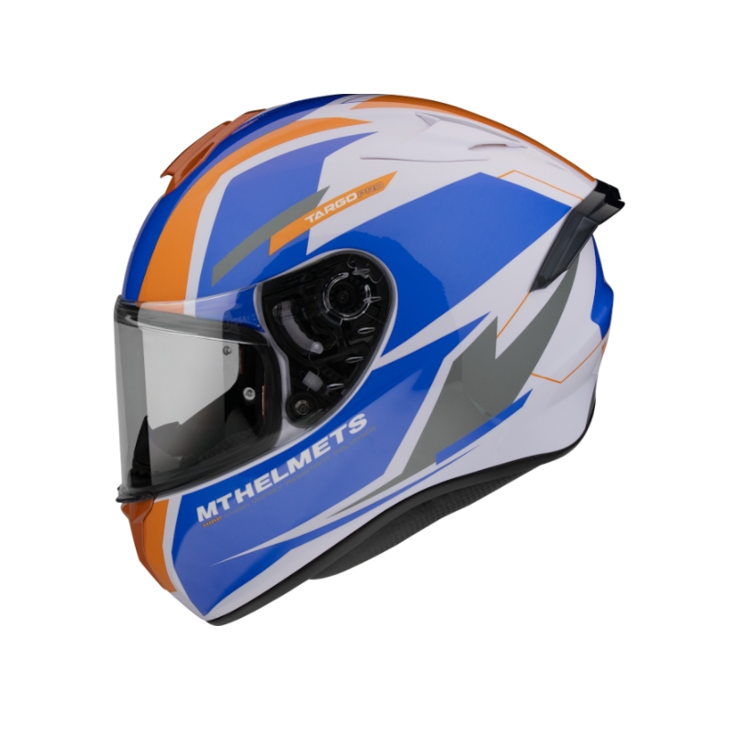 Integralna motociklistička kaciga MT FF106 Pro Targo Pro Sound plavo-bijelo-narančasta