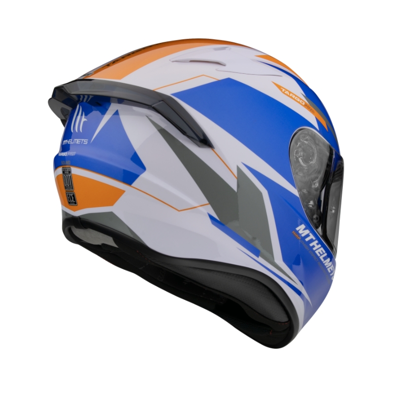 Integralna motociklistička kaciga MT FF106 Pro Targo Pro Sound plavo-bijelo-narančasta