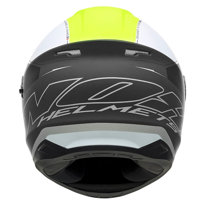 Integralna motociklistička kaciga NOX N301 Cut crno-bijela-fluo žuta - II. kvaliteta rasprodaja
