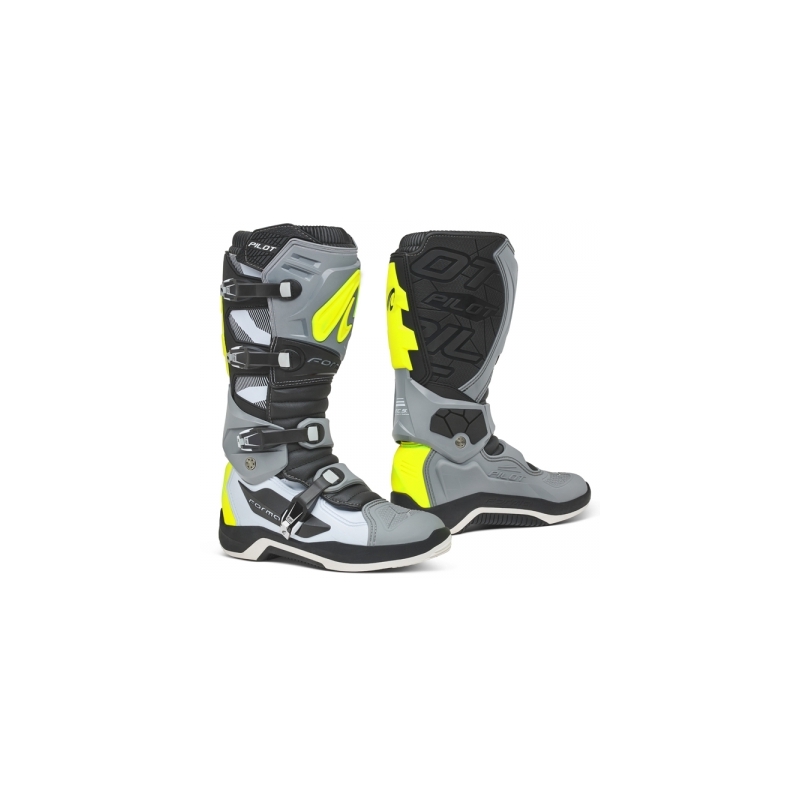 Motorističke čizme Forma Pilot crno-sive-fluo žute