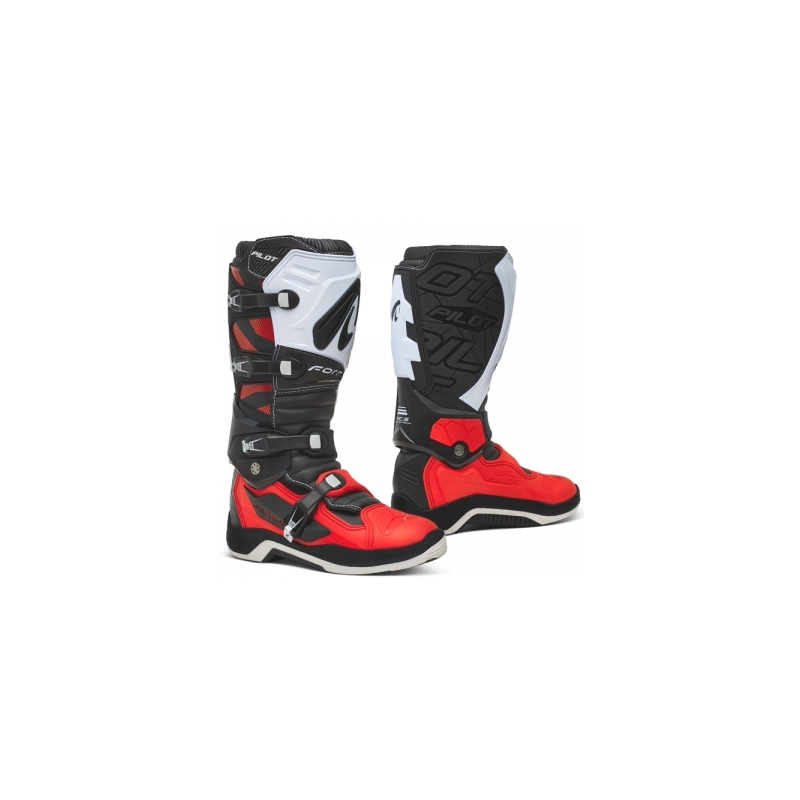 Motorističke čizme Forma Pilot crno-bijelo-crvene