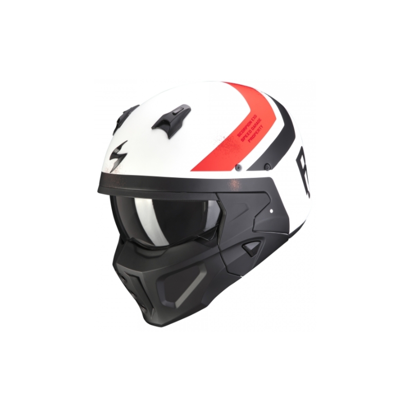 Otvorena kaciga Scorpion COVERT-X T-TRUST bijelo-crveno-crna