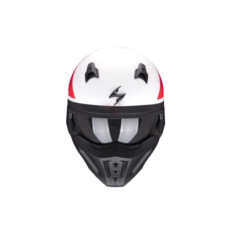 Otvorena kaciga Scorpion COVERT-X T-TRUST bijelo-crveno-crna