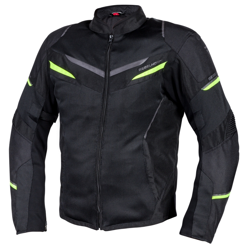Motociklistička jakna Rebelhorn Flux Black-Fluo Yellow