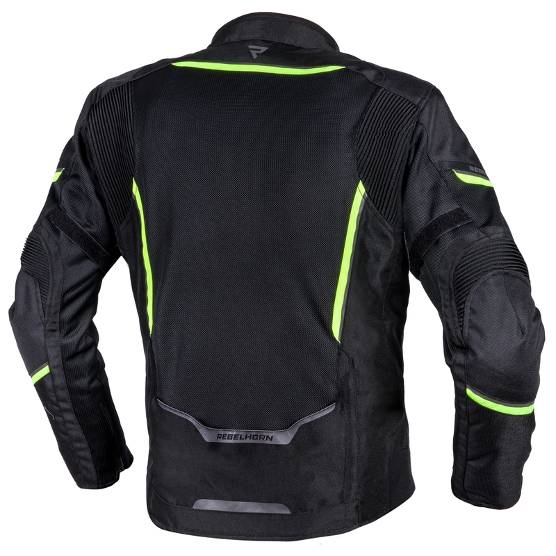 Motociklistička jakna Rebelhorn Flux Black-Fluo Yellow