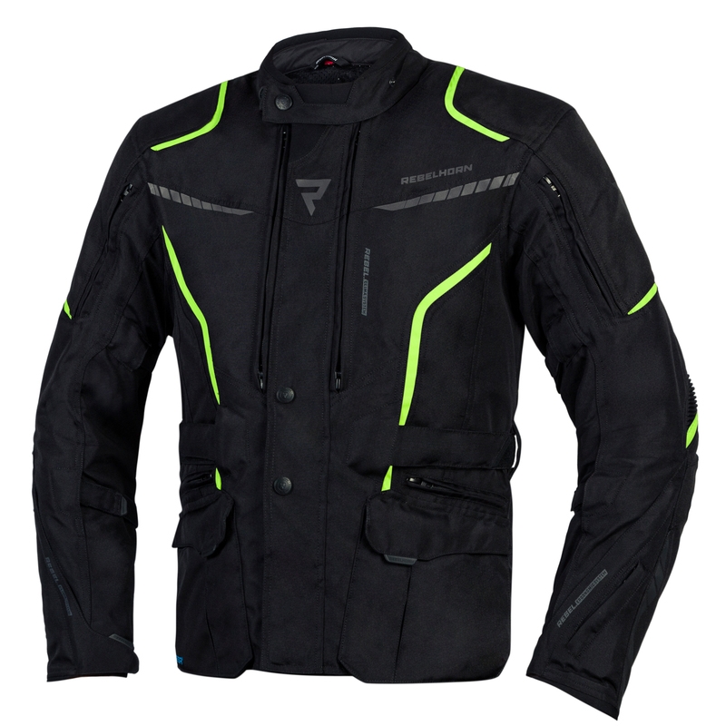 Motociklistička jakna Rebelhorn Hiker III crno-fluo žuta
