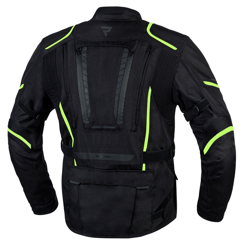 Motociklistička jakna Rebelhorn Hiker III crno-fluo žuta