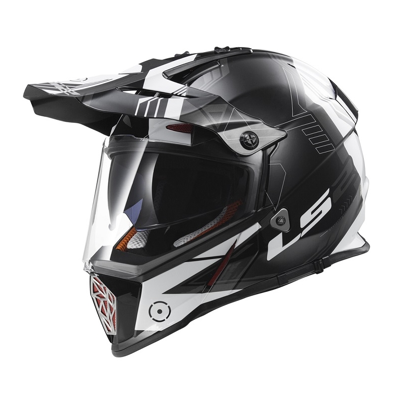 Enduro kaciga LS2 MX436 Pioneer Trigger crno-bijela-titan