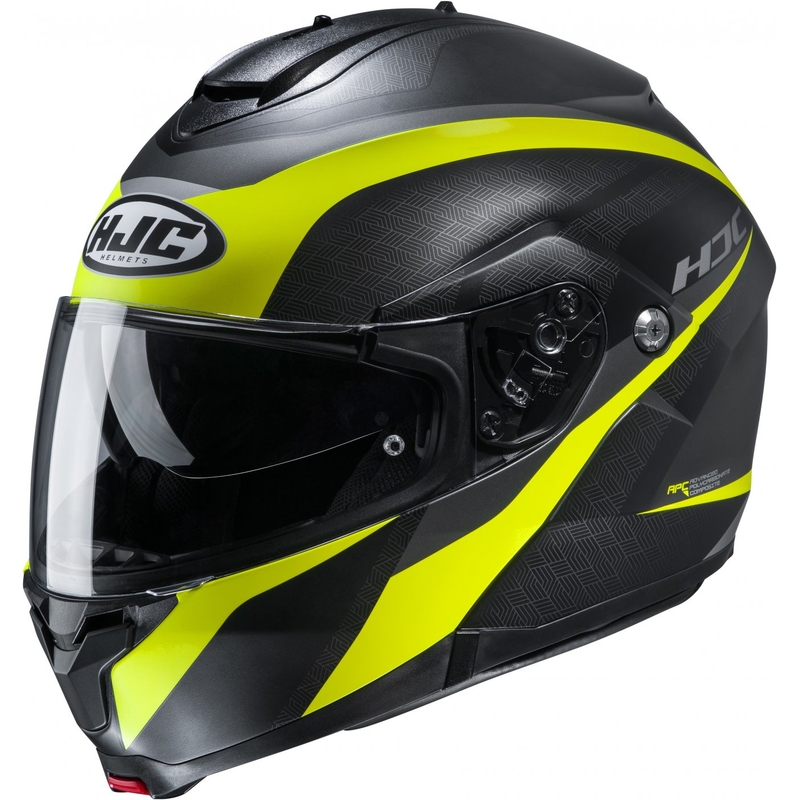 Preklopna motociklistička kaciga HJC C91 Taly MC4HSF crno-siva-fluo žuta