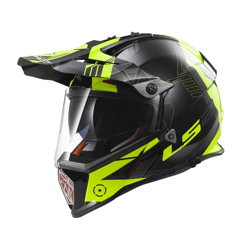 Enduro kaciga LS2 MX436 Pioneer Trigger crno-žuta-titan