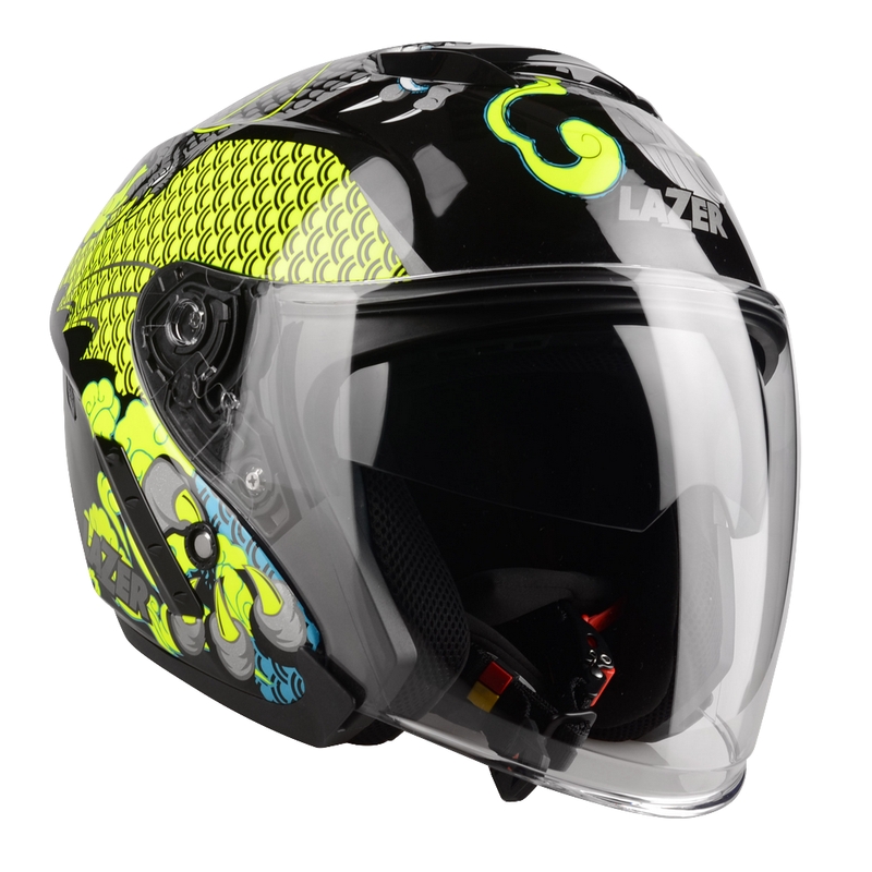 Otvorena motoristička kaciga Lazer Tango S Z-Line Dragon crno-fluo žuta