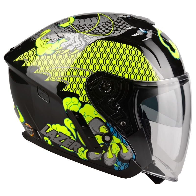 Otvorena motoristička kaciga Lazer Tango S Z-Line Dragon crno-fluo žuta
