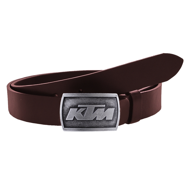 Kožni moto remen s kopčom KTM smeđi