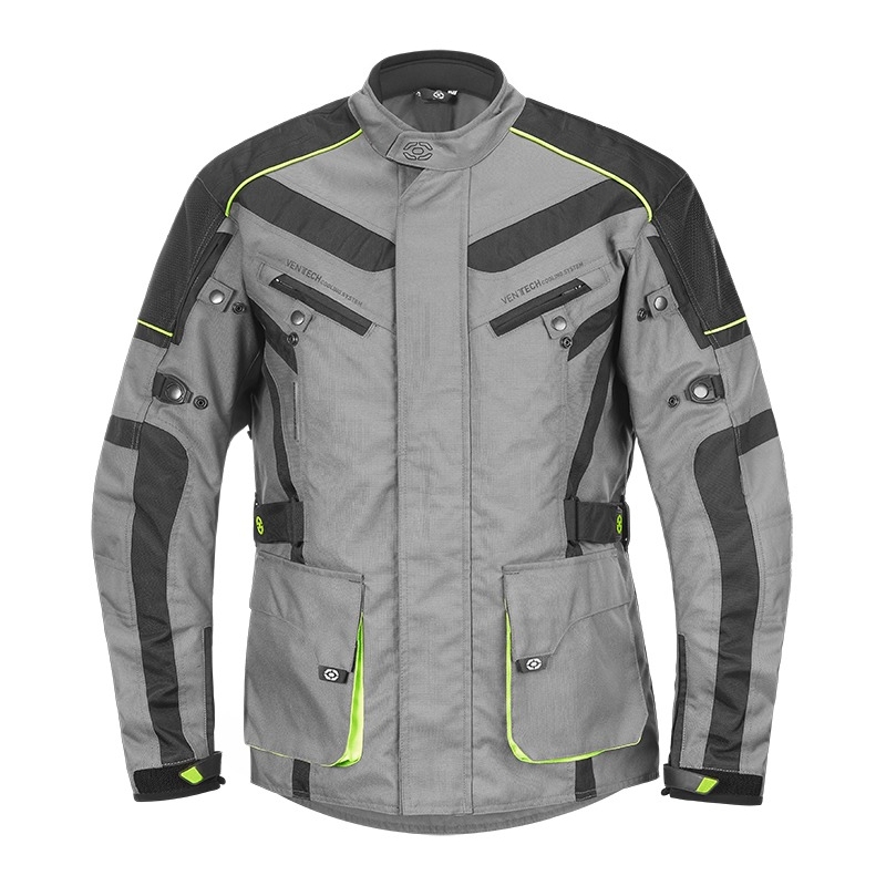 Motociklistička jakna 4SQUARE Discovery sivo-fluo žuta