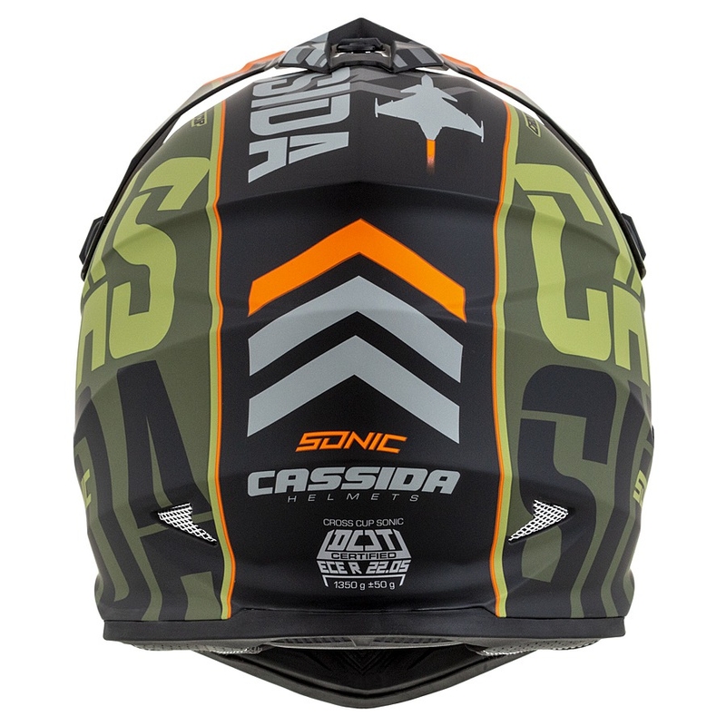 Motocross kaciga Cassida Cross Cup Sonic narančasto-zelena mat