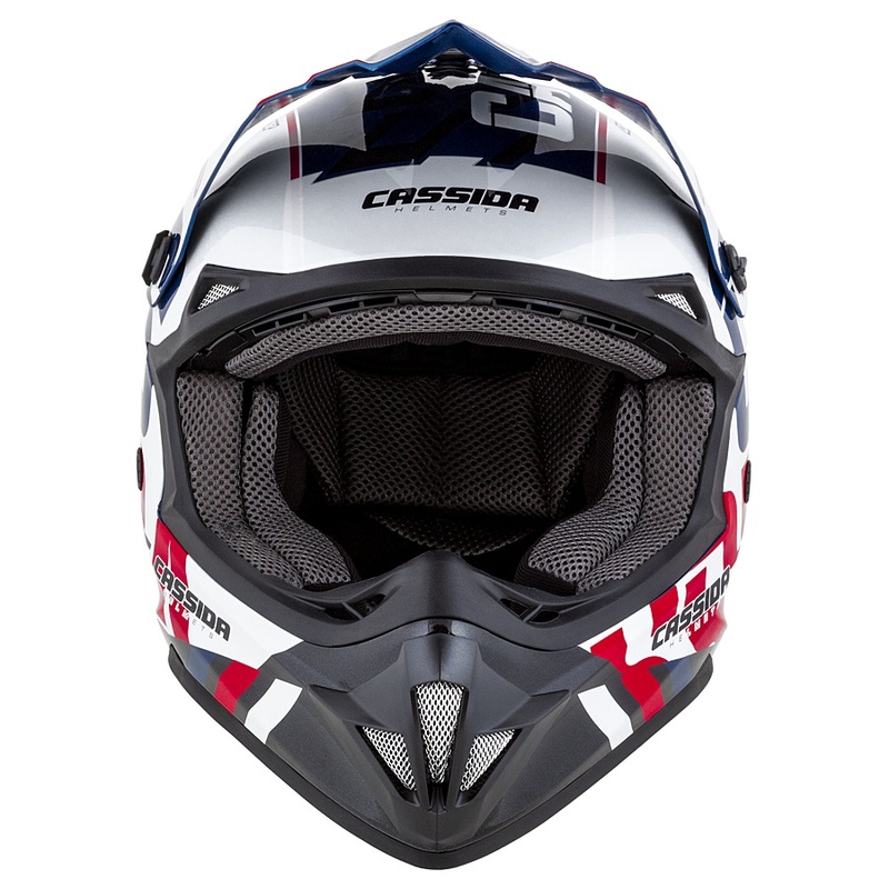 Motocross kaciga Cassida Cross Cup Sonic crveno-plavo-bijela