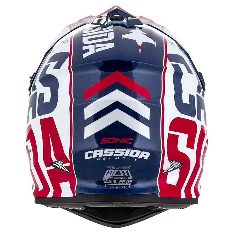 Motocross kaciga Cassida Cross Cup Sonic crveno-plavo-bijela