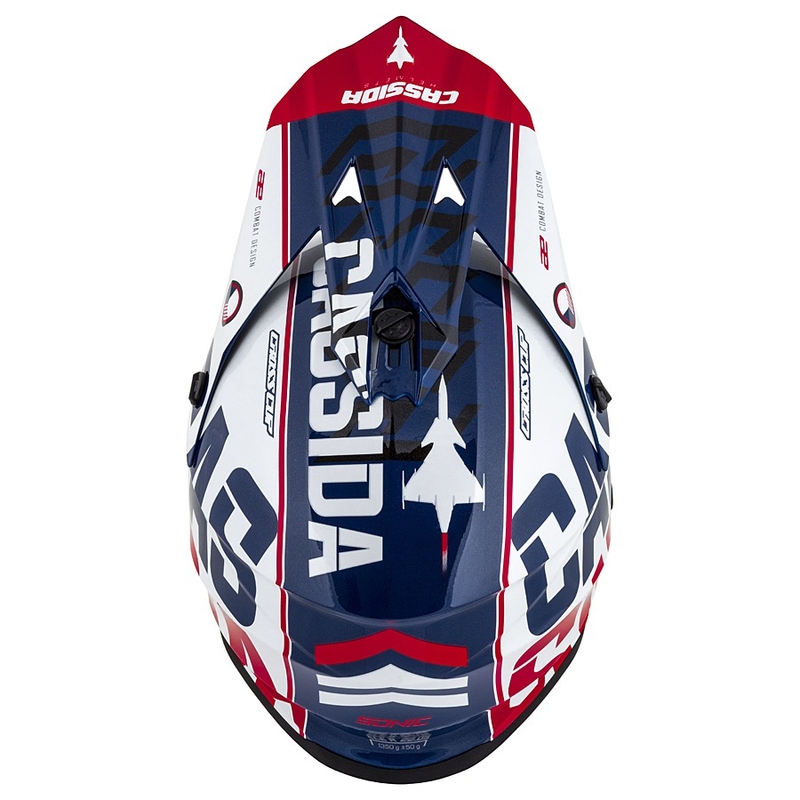 Motocross kaciga Cassida Cross Cup Sonic crveno-plavo-bijela