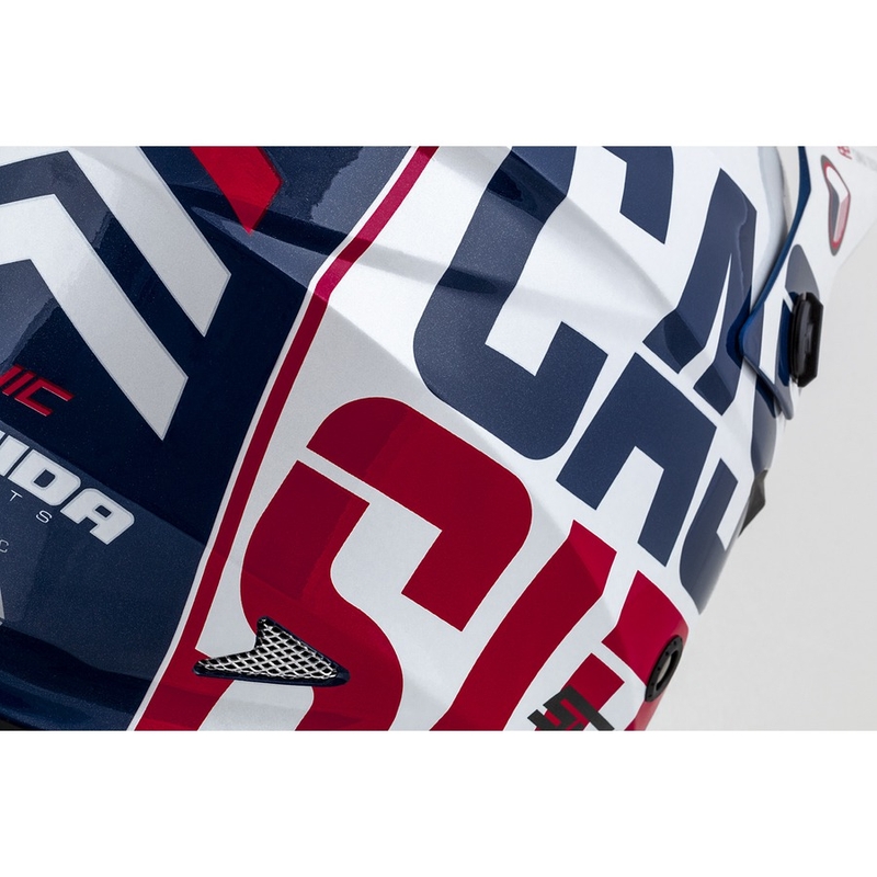 Motocross kaciga Cassida Cross Cup Sonic crveno-plavo-bijela