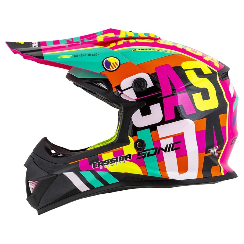 Dječja kaciga za motocross Cassida Cross Cup Sonic Junior višebojna