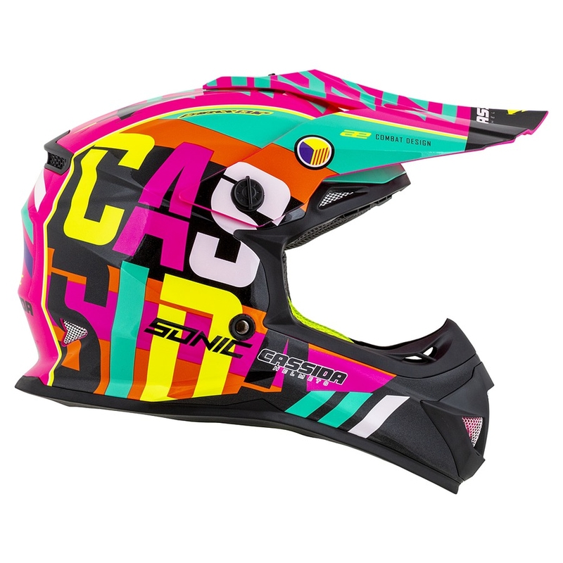 Dječja kaciga za motocross Cassida Cross Cup Sonic Junior višebojna