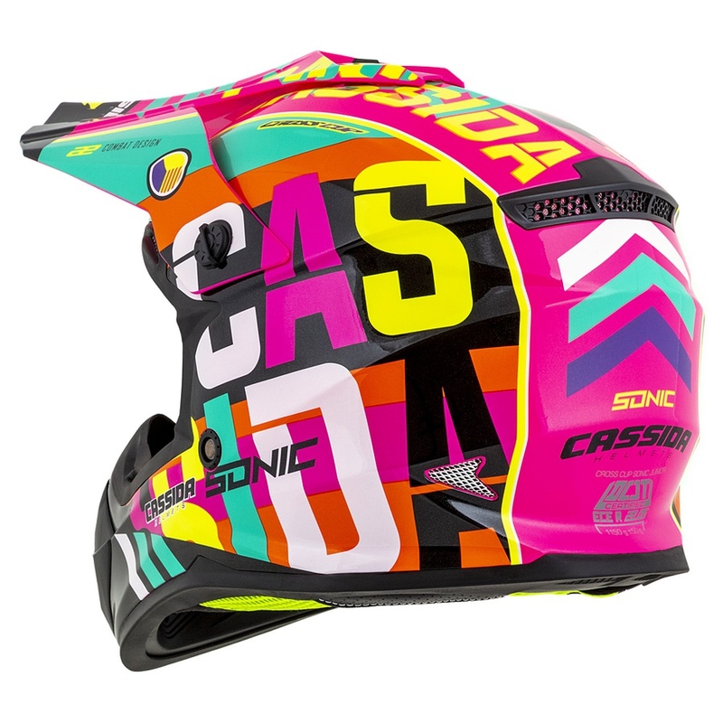Dječja kaciga za motocross Cassida Cross Cup Sonic Junior višebojna