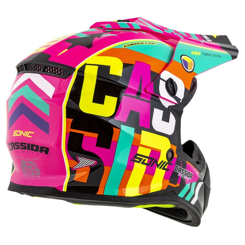 Dječja kaciga za motocross Cassida Cross Cup Sonic Junior višebojna