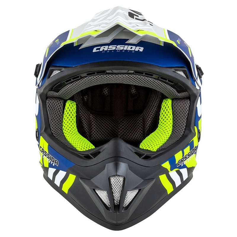 Dječja kaciga za motocross Cassida Cross Cup Sonic Junior fluo žuto-plava mat rasprodaja