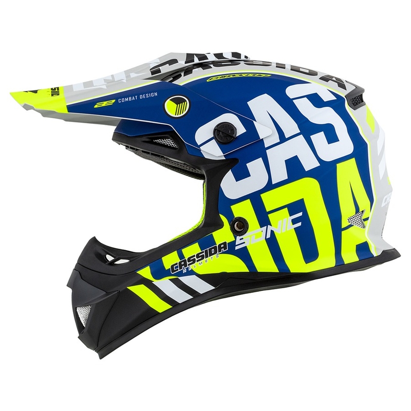 Dječja kaciga za motocross Cassida Cross Cup Sonic Junior fluo žuto-plava mat rasprodaja