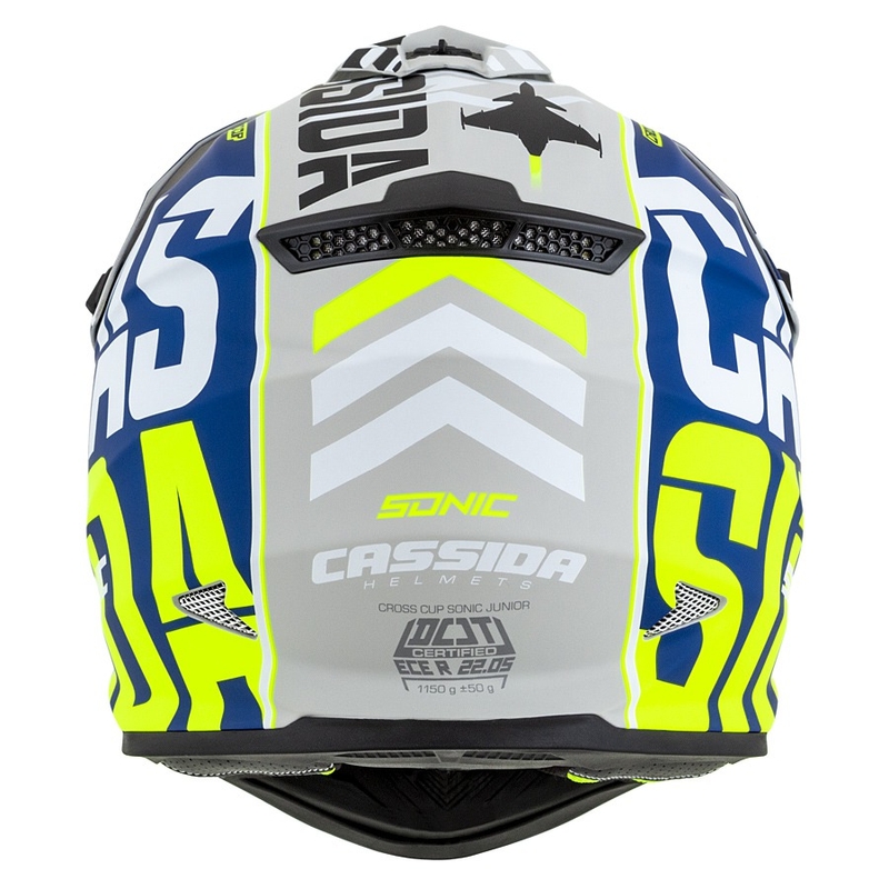 Dječja kaciga za motocross Cassida Cross Cup Sonic Junior fluo žuto-plava mat rasprodaja