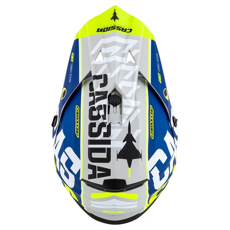 Dječja kaciga za motocross Cassida Cross Cup Sonic Junior fluo žuto-plava mat rasprodaja
