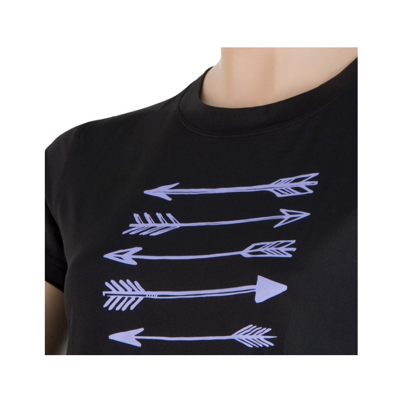Ženska funkcionalna majica Sensor Merino Active PT Arrows crna - kratki rukav rasprodaja