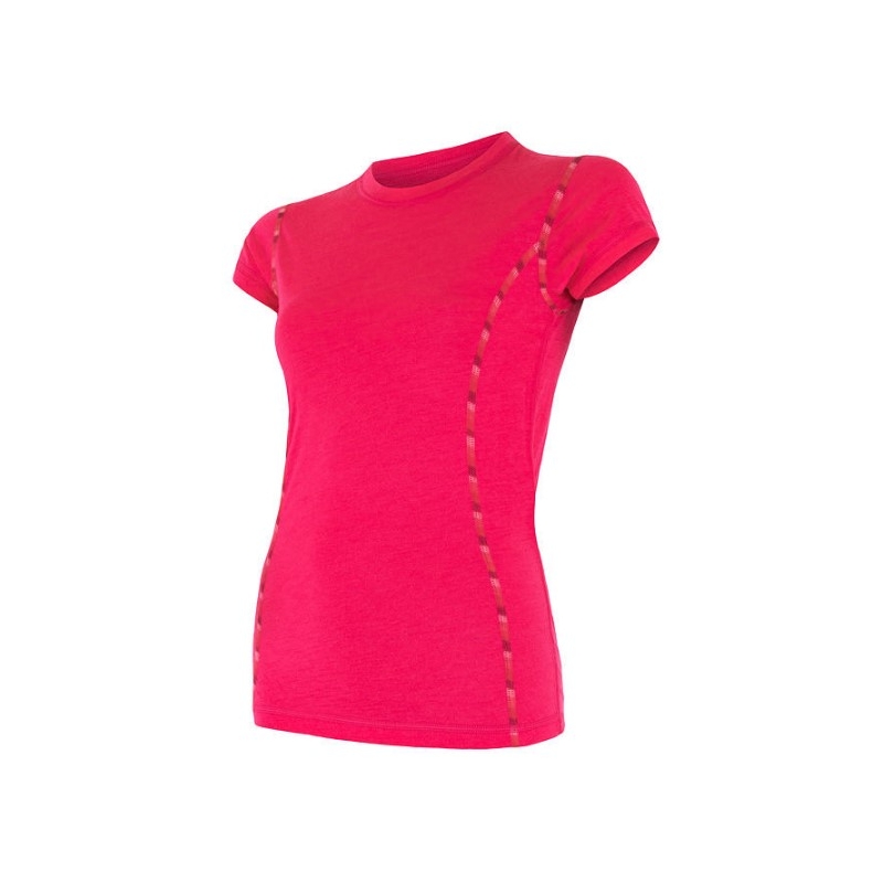 Ženska funkcionalna majica Sensor Merino Air pink - kratki rukav rasprodaja