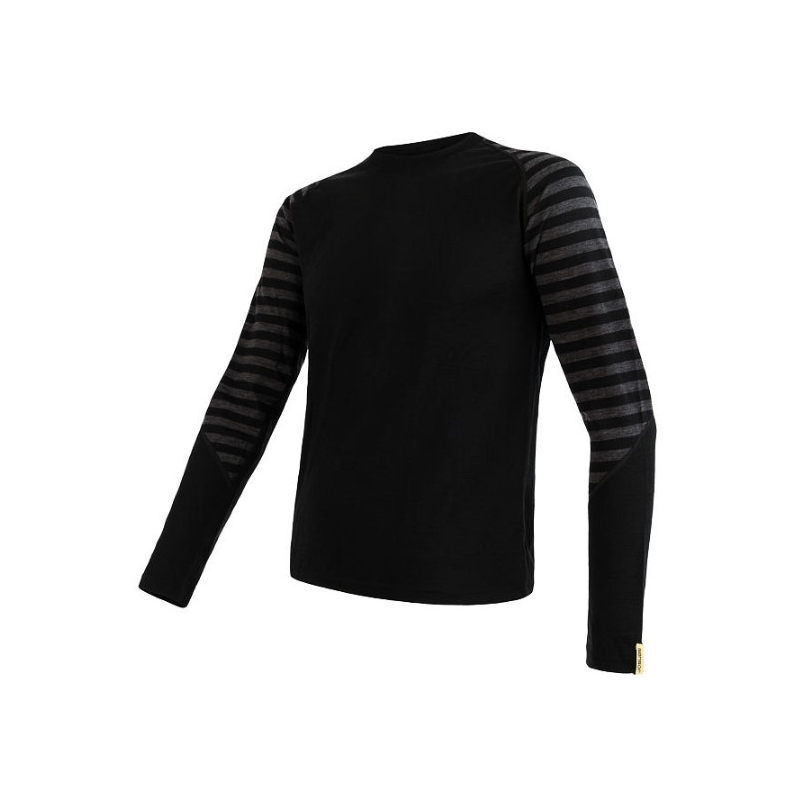 Muška funkcionalna majica Sensor Merino Active crno-siva - dugi rukav rasprodaja