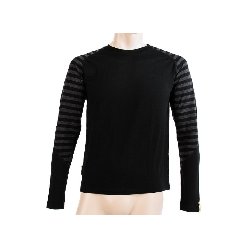 Muška funkcionalna majica Sensor Merino Active crno-siva - dugi rukav rasprodaja