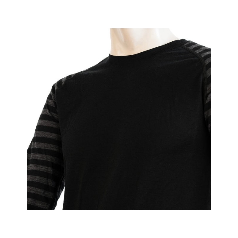Muška funkcionalna majica Sensor Merino Active crno-siva - dugi rukav rasprodaja