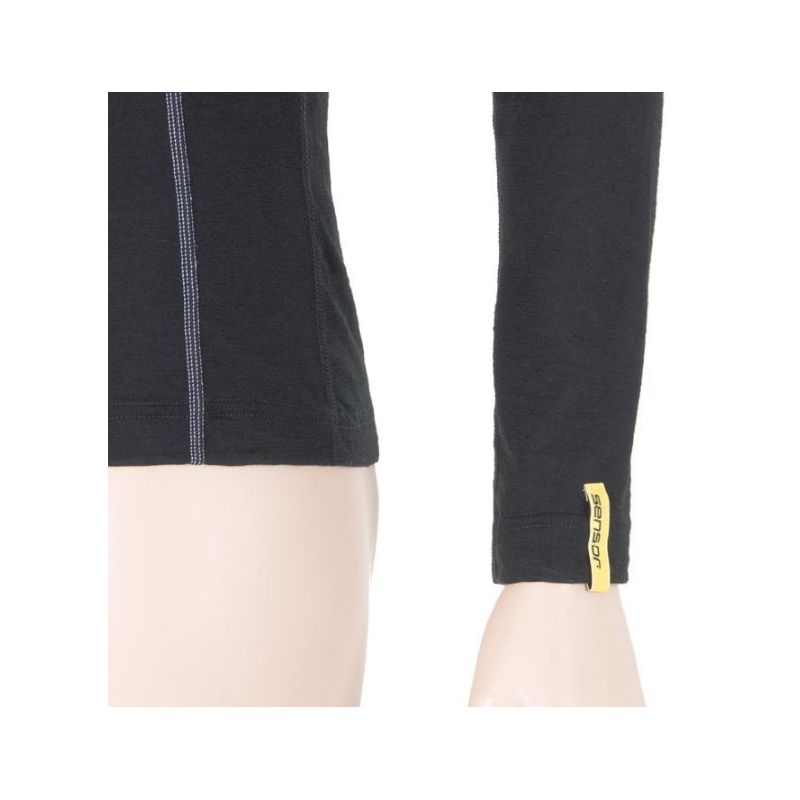 Ženska funkcionalna majica Sensor Merino Active crna - dugi rukav rasprodaja