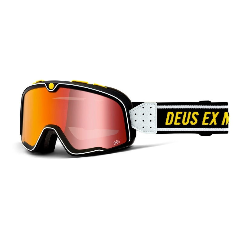 Naočale 100% BARSTOW Deus crno-bijele (crveni zrcalni pleksiglas)
