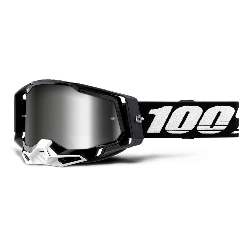 Naočale za motocross 100% RACECRAFT 2 crne (srebrni zrcalni pleksiglas)
