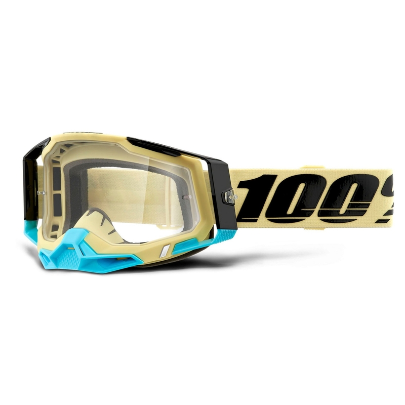 Naočale za motocross 100% RACECRAFT 2 žute (prozirni pleksiglas)