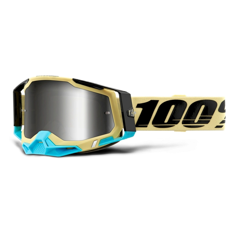 Naočale za motocross 100% RACECRAFT 2 žute (srebrni zrcalni pleksiglas)