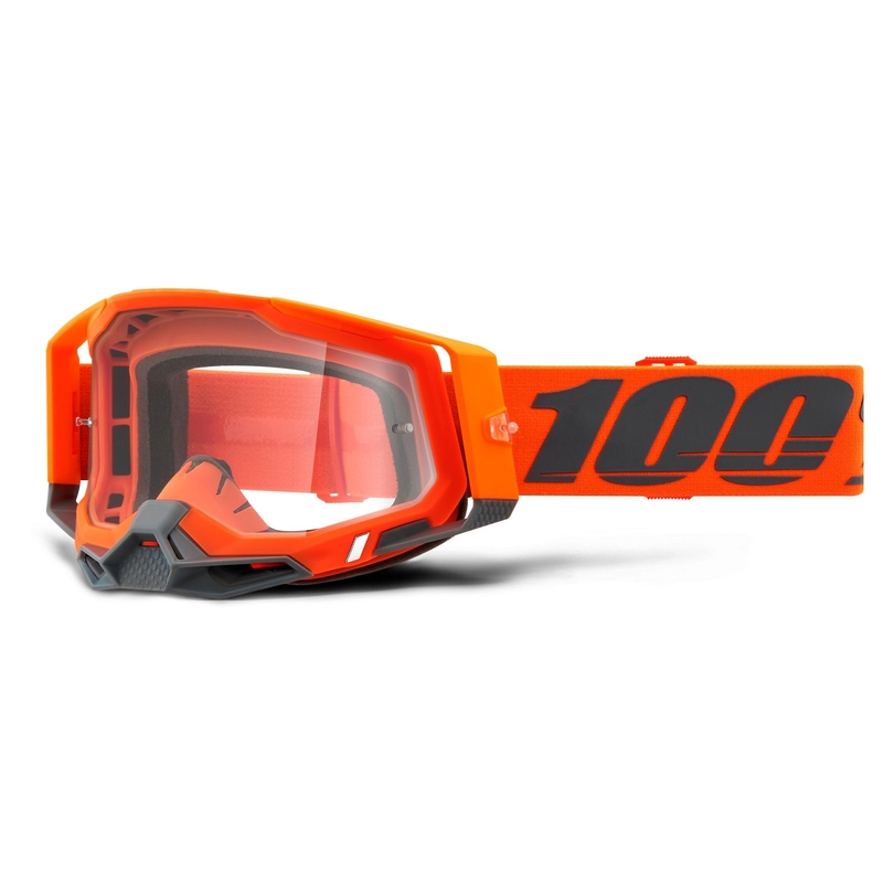 Naočale za motocross 100% RACECRAFT 2 narančaste (prozirni pleksiglas)